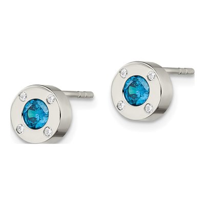 Stainless Steel CZ Clear Stud Earrings – view 4