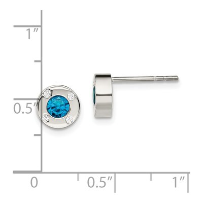 Stainless Steel CZ Clear Stud Earrings – view 6