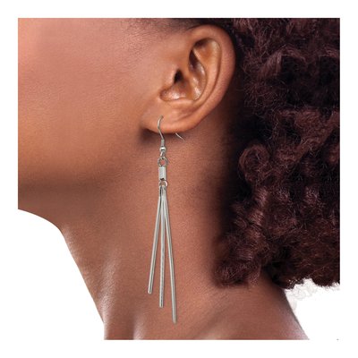 Stainless Steel Graduated 3-Bar Dangle Earrings – view 5