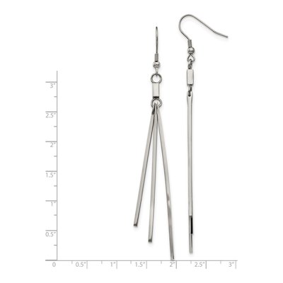 Stainless Steel Graduated 3-Bar Dangle Earrings – view 6