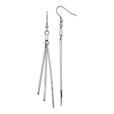 Stainless Steel Graduated 3-Bar Dangle Earrings