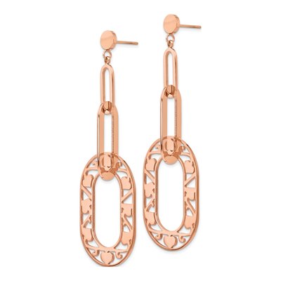 Stainless Steel Heart Dangle Earrings – view 3