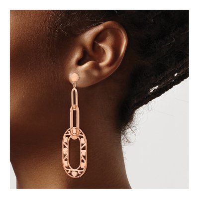 Stainless Steel Heart Dangle Earrings – view 4