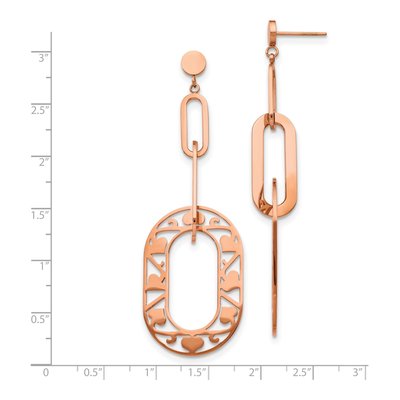 Stainless Steel Heart Dangle Earrings – view 5
