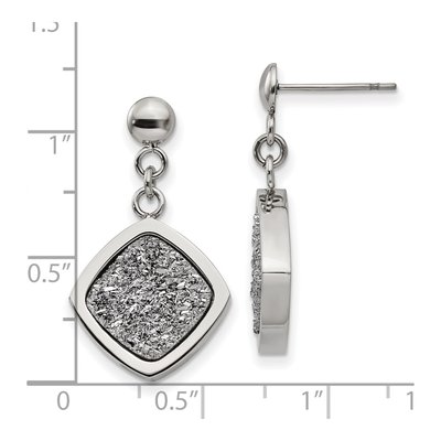 Stainless Steel Druzy Dangle Earrings – view 5