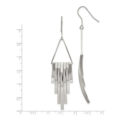 Stainless Steel Triangle Bar Dangle Earrings – view 6