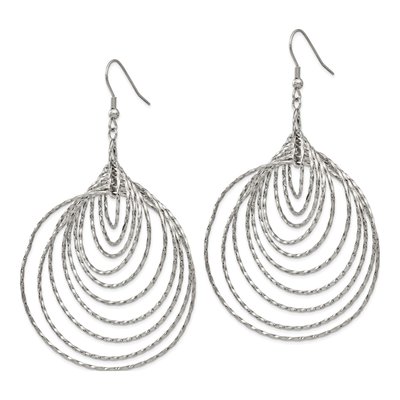 Stainless Steel Twisted Circles Dangle Earrings – view 4