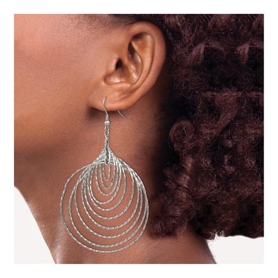 Stainless Steel Twisted Circles Dangle Earrings – view 5