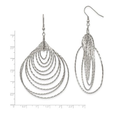 Stainless Steel Twisted Circles Dangle Earrings – view 6