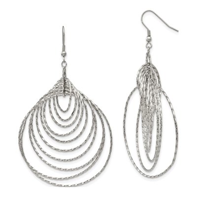 Stainless Steel Twisted Circles Dangle Earrings