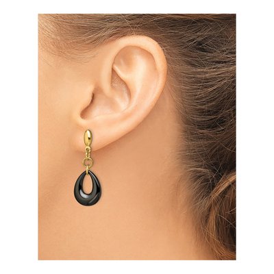 Stainless Steel Ceramic IP Dangle Earrings – view 5