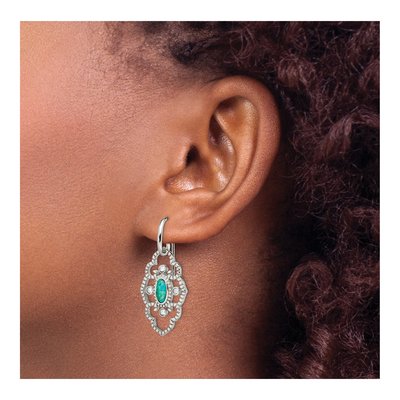 Stainless Steel CZ Dangle Earrings – view 5