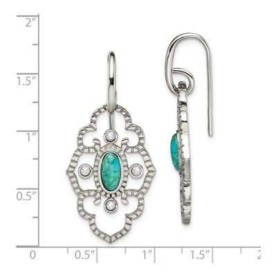 Stainless Steel CZ Dangle Earrings – view 6