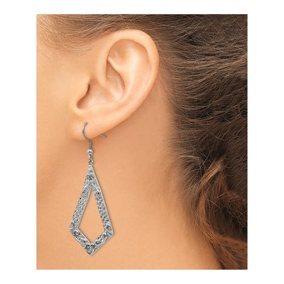 Stainless Steel Ornate Dangle Earrings – view 5