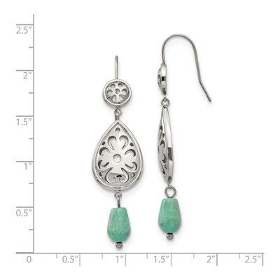 Stainless Steel Turquoise Dangle Earrings – view 6