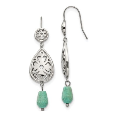 Stainless Steel Turquoise Dangle Earrings
