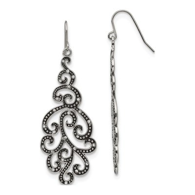 Stainless Steel Crystal Dangle Earrings