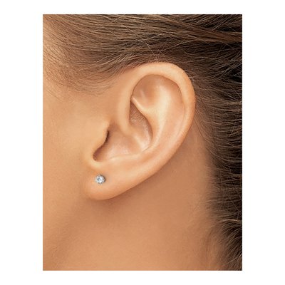 Stainless Steel 3mm Round CZ Stud Earrings – view 5