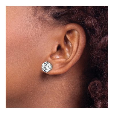 Stainless Steel 10mm CZ Round Stud Earrings – view 5