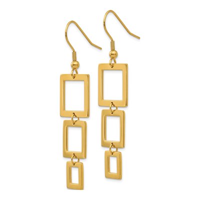 Stainless Steel Square Dangle Earrings – view 4