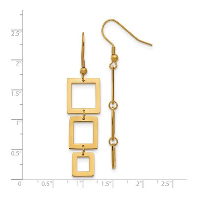 Stainless Steel Square Dangle Earrings – view 6