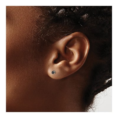 Stainless Steel 3mm Round CZ Stud Earrings – view 5