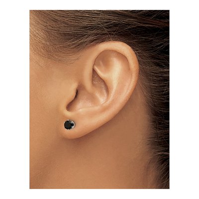 Stainless Steel 5mm Round CZ Stud Earrings – view 5