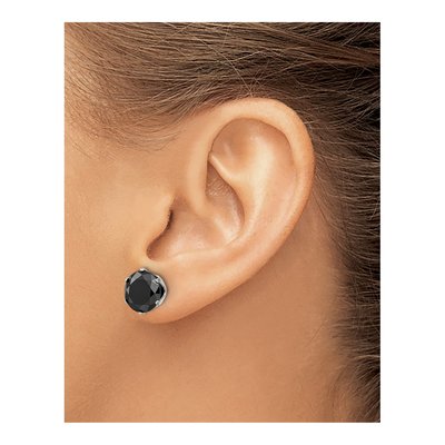 Stainless Steel 10mm Round CZ Stud Earrings – view 5