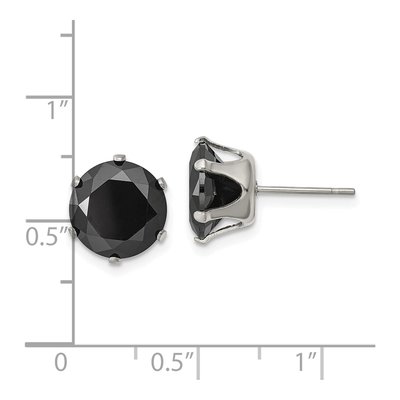 Stainless Steel 10mm Round CZ Stud Earrings – view 6