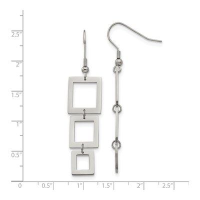 Stainless Steel Square Dangle Earrings – view 6