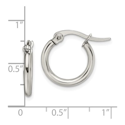 Stainless Steel 15mm Hoop Earrings – view 7
