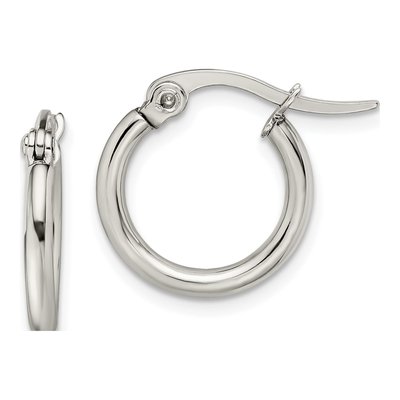 Stainless Steel 15mm Hoop Earrings