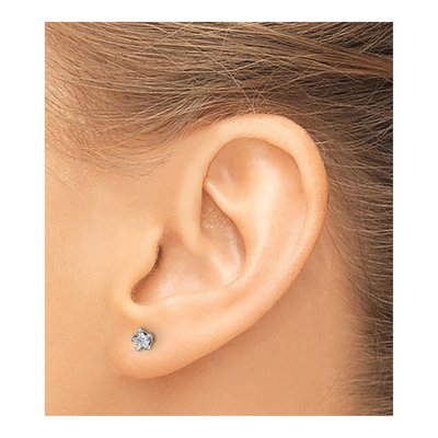 Stainless Steel 4mm CZ Star Stud Earrings – view 5