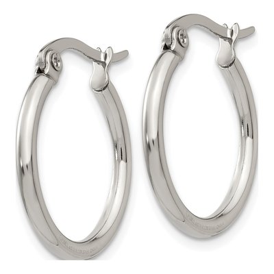 Stainless Steel 18mm Hoop Earrings – view 5