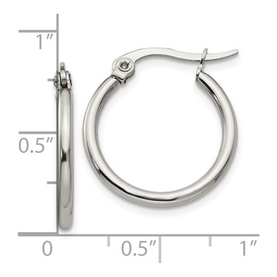 Stainless Steel 18mm Hoop Earrings – view 7
