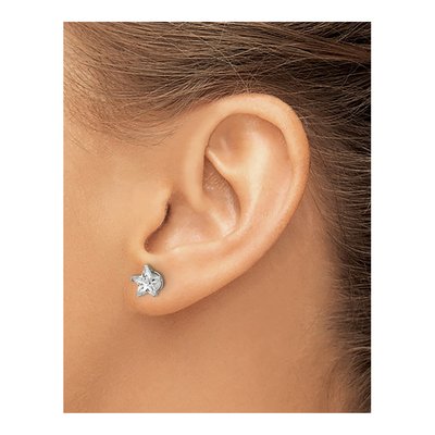 Stainless Steel 7mm CZ Star Stud Earrings – view 5
