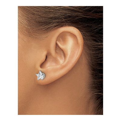 Stainless Steel 8mm CZ Star Stud Earrings – view 5