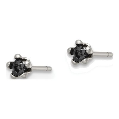 Stainless Steel 3mm CZ Star Stud Earrings – view 4