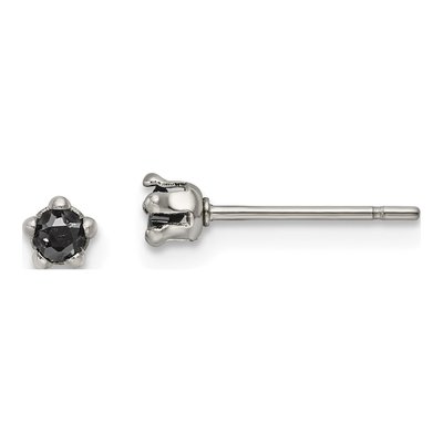 Stainless Steel 3mm CZ Star Stud Earrings
