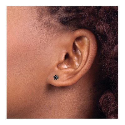 Stainless Steel 4mm CZ Star Stud Earrings – view 5
