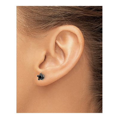 Stainless Steel 6mm CZ Star Stud Earrings – view 5