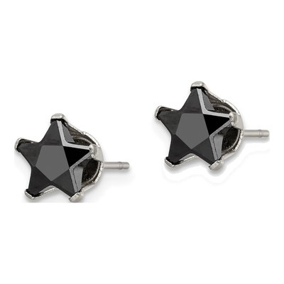 Stainless Steel 7mm CZ Stud Earrings – view 4