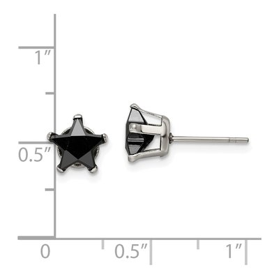Stainless Steel 7mm CZ Stud Earrings – view 6