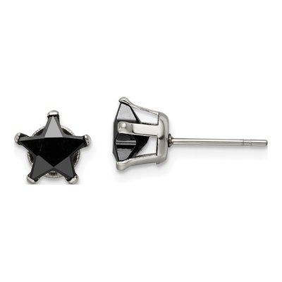 Stainless Steel 7mm CZ Stud Earrings