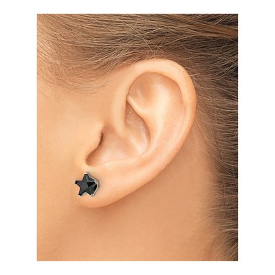 Stainless Steel 8mm CZ Star Stud Earrings – view 5