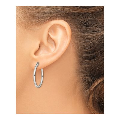 Stainless Steel 26mm Hoop Earrings – view 6