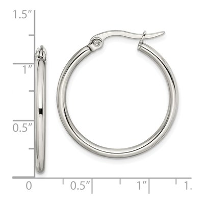Stainless Steel 26mm Hoop Earrings – view 7
