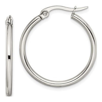 Stainless Steel 26mm Hoop Earrings