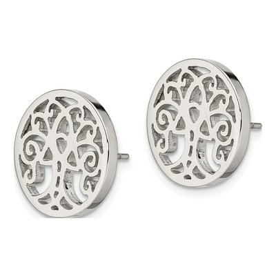 Stainless Steel Tree of Life Stud Earrings – view 4