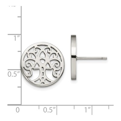 Stainless Steel Tree of Life Stud Earrings – view 6